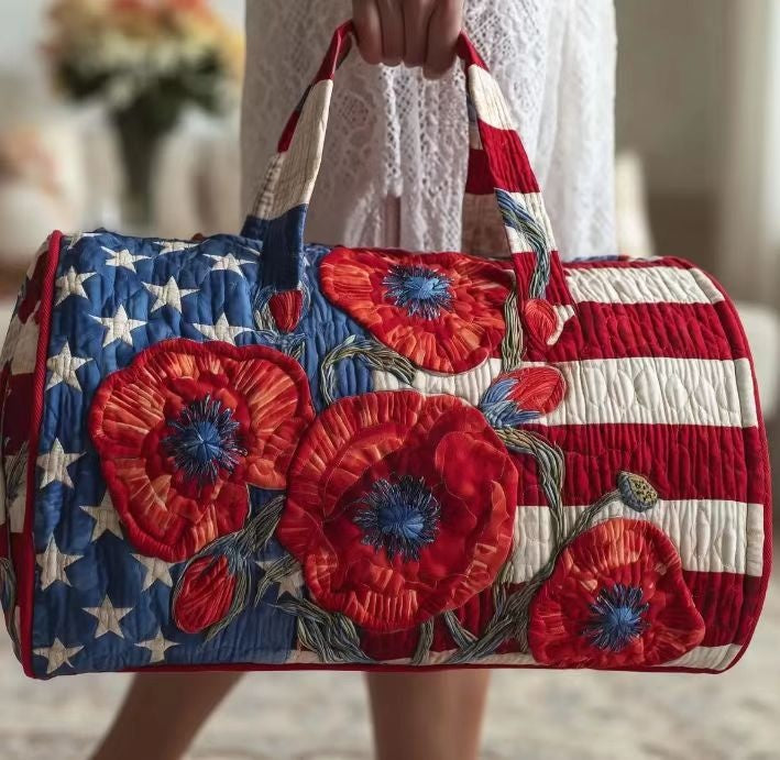 Handmade Quilted USA Tote Bag