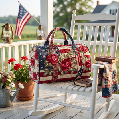 Handmade Quilted USA Tote Bag
