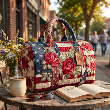 Handmade Quilted USA Tote Bag