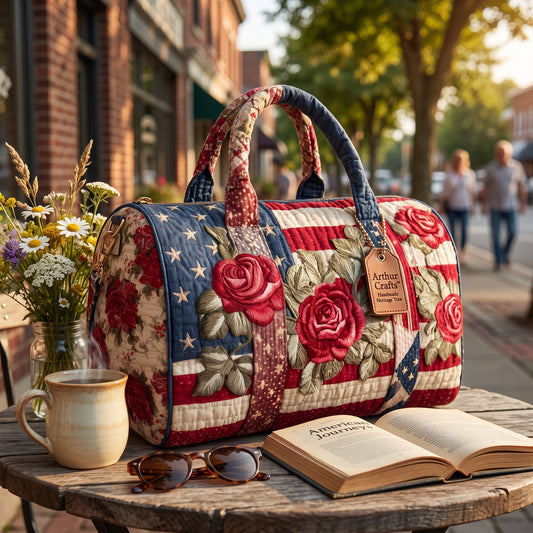 Handmade Quilted USA Tote Bag